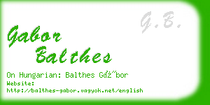 gabor balthes business card